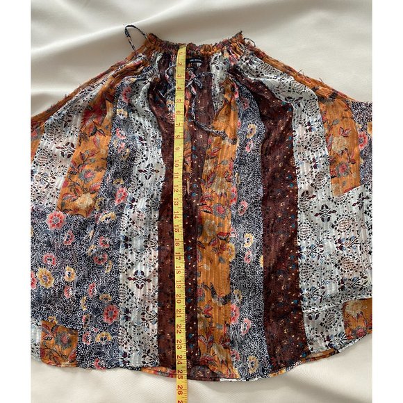 Isabel Marant Orange Printed Silk Patchwork Top, size 36 - Picture 9 of 16